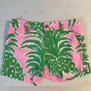Lilly Pulitzer Callahan Pink Cargo Shorts with Tropical Print